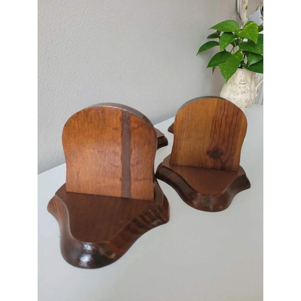Vintage Heart Wood Wall Candle Sconce Set of 2 1980s